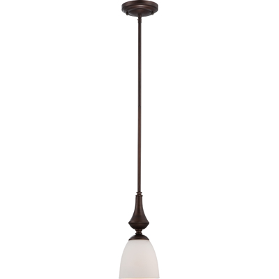 Nuvo Lighting 60/5137  Patton - 1 Light Mini Pendant with Frosted Glass in Prairie Bronze Finish